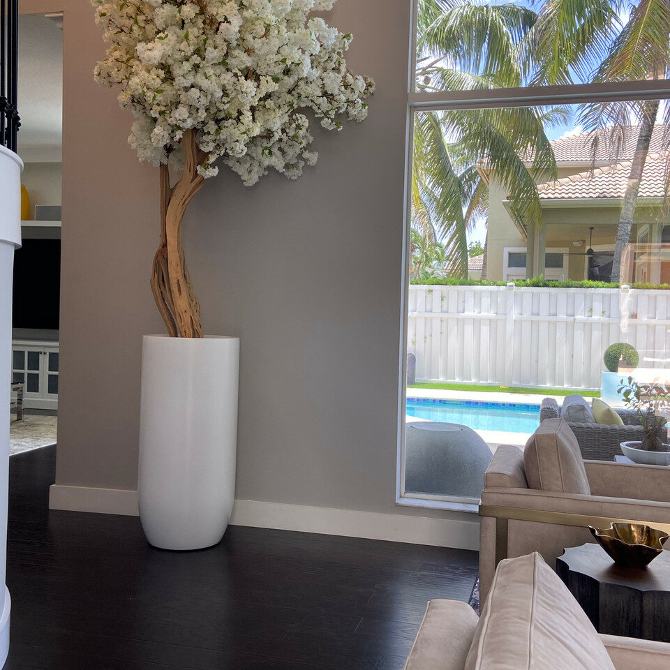 Matte Beige St. Tropez Vase with White Cherry Blossom Tree – The Ever Botanic