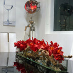 Modern Glass Planter "Modern Home" 122 cm with Red Cymbidiums – The Ever Botanic