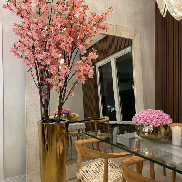 Large Cherry Blossom Tree in Golden Planter – The Ever Botanic