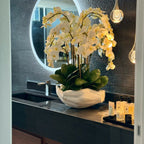 White Phalaenopsis Orchids in Vase with Sculpture "Open Hands" – The Ever Botanic
