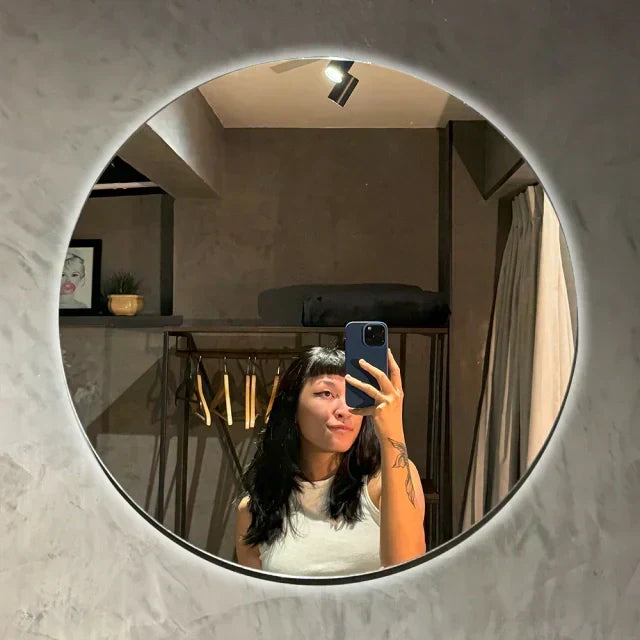 Slim Round Mirror with LED 60 × 60 – The Ever Botanic